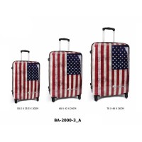 Комплект чемоданов пластик David Jones BA2000-3drapeauusa Комплект чемоданов пластик David Jones BA2000-3drapeauusa